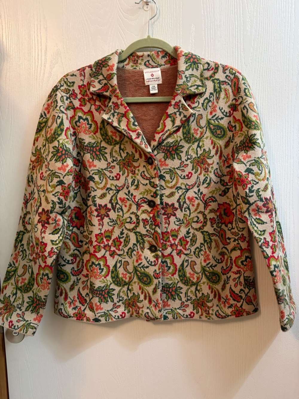 Appleseed’s Paisley Knit Cardigan Size Medium Petite
